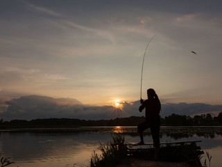 Sonnenuntergang, Angler