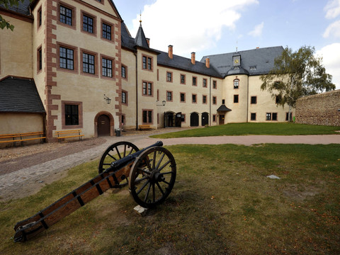 Innenhof von Burg Mildenstein bei Leisnig, Sehenswürdigkeiten, Museum, Ausflug