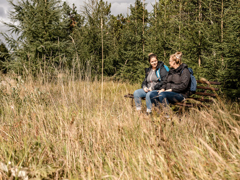 Wanderung mit Jugend, Gesingberg, Landschaft, Feuerwehrausfahrt, Wanderschilder, Wanderwege, Wanderer bei Pause, Kahleberg Ausblick