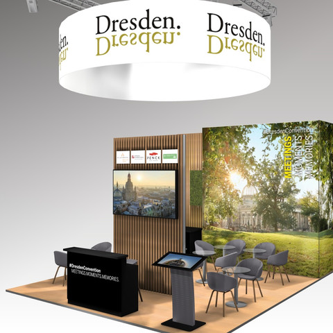 Exhibition stand design Design des Dresden Messestands für die IMEX Frankfurt 2022Design of the Dresden exhibition stand for IMEX Frankfurt 2022