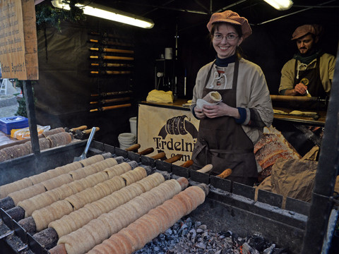 Trdelnik-Stand auf dem Delitzscher Adventsmarkt