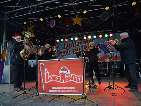 Musiker auf dem Delitzscher Adventsmarkt