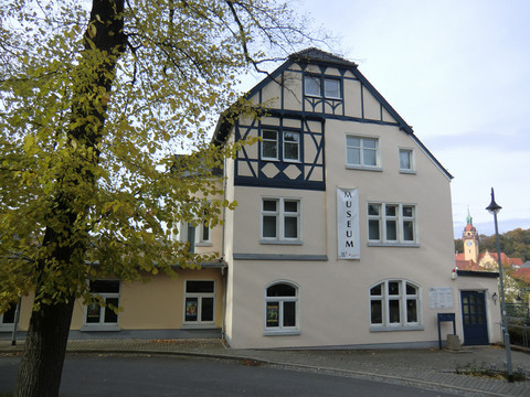 Waldheim - Museum Waldheim with Georg Kolbe Gallery Historisch vakwerkgebouw van het Waldheim Museum met kunstgalerie in de herfst.