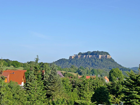 Blick vom Ferienhof zur Festung Königstein