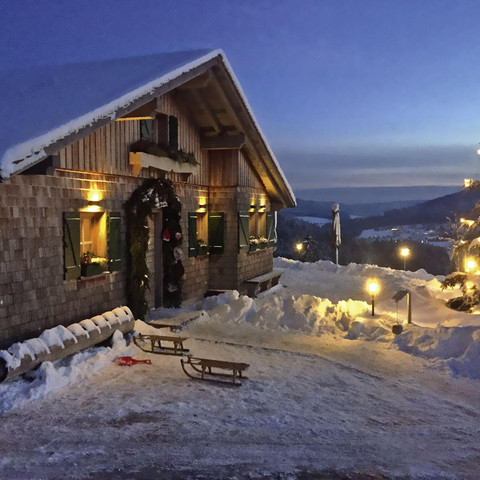 Panorama-Hütte Winter-Nacht
