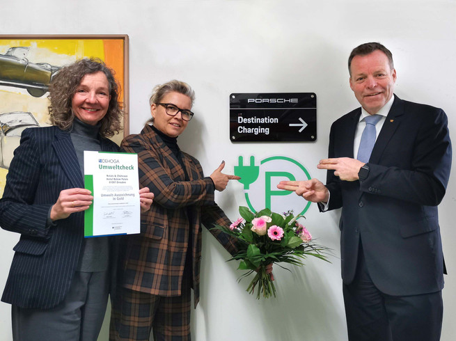 DEHOGA Umweltcheck Gold-Auszeichnung beim DEHOGA Umweltcheck für das Bülow PalaisGold award in the DEHOGA environmental check for the Bülow Palais