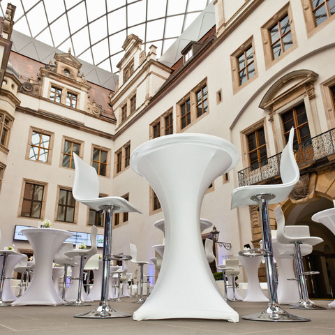 Small castle courtyard standing reception