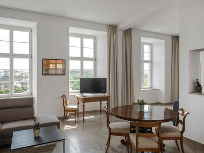 Sonnenschloss Walbeck - Ferienwohnung Adelheid - Wohnzimmer