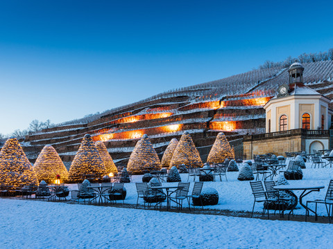 Wackerbarths Winterzauber auf Schloss Wackerbarth.jpg Wein & Licht auf Schloss WackerbarthWine & Light at Wackerbarth CastleVíno a světlo na zámku WackerbarthWino i światło w zamku Wackerbarth