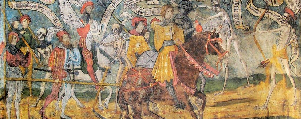 Leuk: Stefanskirche mit Beinhaus: Totentanz