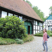 Schafstall Bad Essen Het historische vakwerkgebouw waar de kunstgalerie Schafstall in Bad Essen gevestigd is