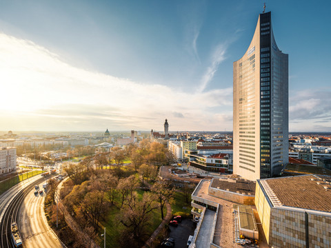 Event venue Panorama Tower - Plate of Art | Leipzig Convention Bureau Exterior view of the event venue Panorama Tower - Plate of Art - presented by Leipzig Convention Bureau
