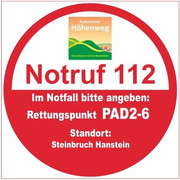 Rettungspunkt PAD2-6: Steinbruch Hanstein