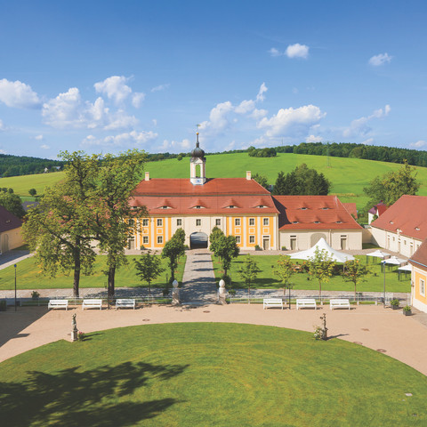 Courtyard of the Baroque castle in Rammenau Courtyard of the Baroque castle in Rammenau