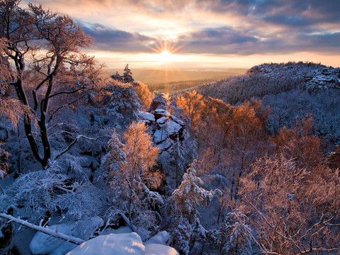Blick vom Papststein zum Gohrisch
