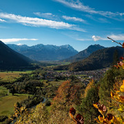 Blick von Oberau zum Wettersteinmassiv