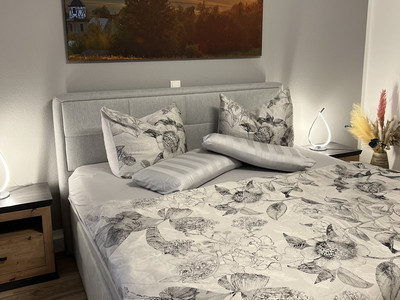 Ferienhaus Hüttenblick - Ferienwohnung Seidenglanz in Harzgerode OT Straßberg - Schlafzimmer