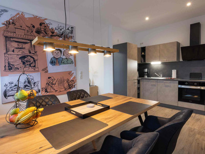 Appartement Wilhelm Busch - Bett & Bahn Appartements in Seesen - Küche mit Essbereich