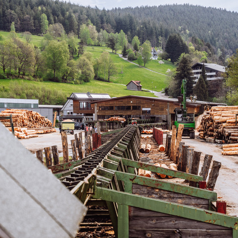 Saegewerk Zuefle Holzverarbeitung Vom Baumstamm Zum Blockhaus Fuehrung Anlage