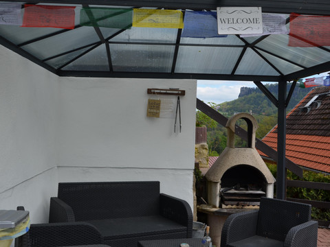 Balkon mit Sitzmöglichkeiten