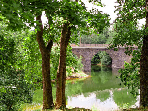 Sicht unterhalb des Hauses