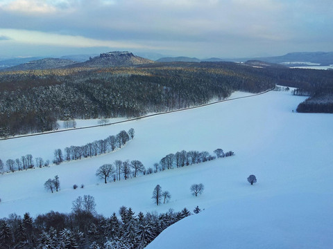 Blick vom Gohrisch zum Pfaffenstein