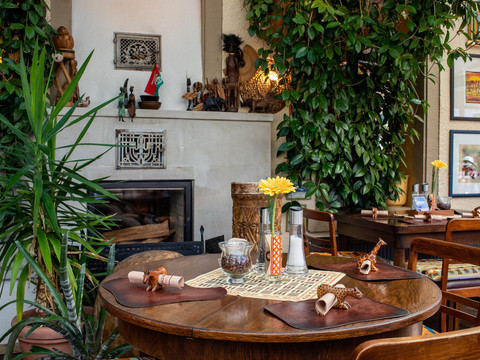 Kamin im Wintergarten