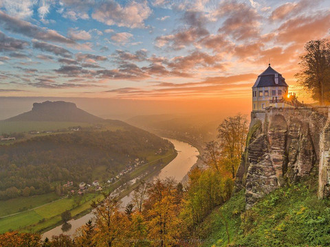 Festung Königstein mit Lilienstein