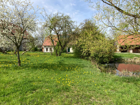 Ferienhaus mit Streuobstwiese davor