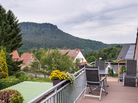 Blick auf den Lilienstein von der Terrasse