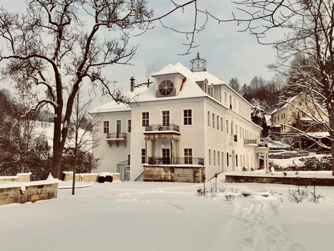 Schloss Prossen im Winterkleid