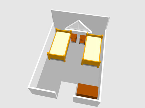 das 2. Schlafzimmer im Dachgeschoss