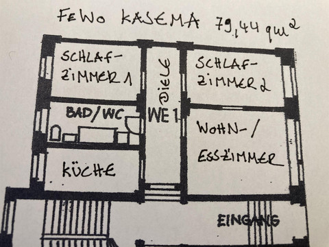 Grundriss Ferienwohnung KASEMA