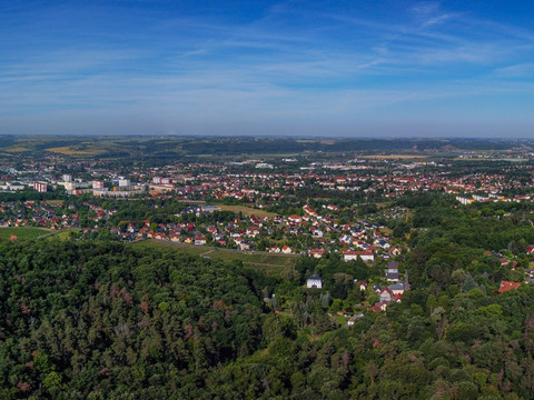 Aussicht vom Hohen Stein ins Elbland/Coswig