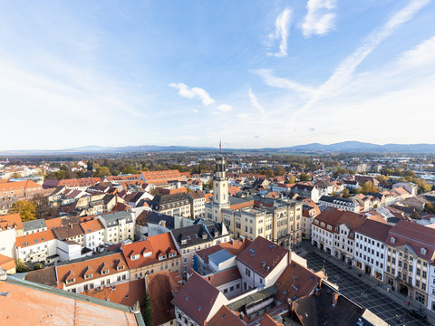 Blick auf das Rathaus in Zittau