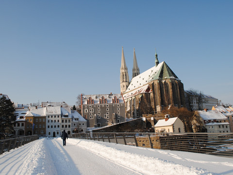 Altstadtbrücke und Peterskirche (Winter), Görlitz