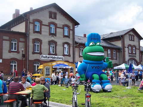 alljährliches Schmalspurbahnfestival am Bahnhof Hainsberg