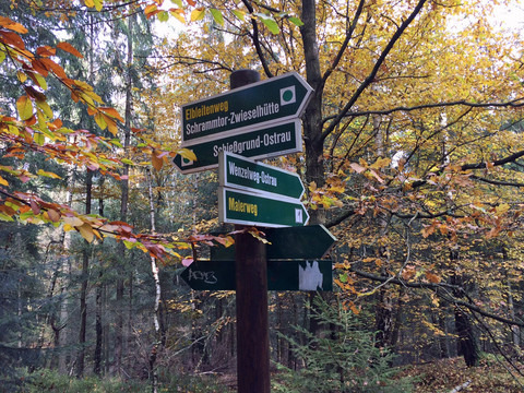 Abzweig vom Elbleitenweg in den Schiessgrund