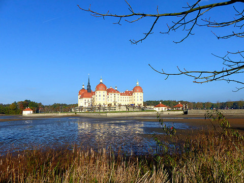 Schloss Moritzburg bei jährlichen abfischen