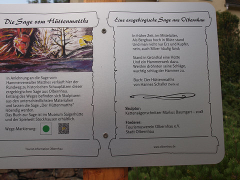 Texttafel zum Standort im Hüttengrund