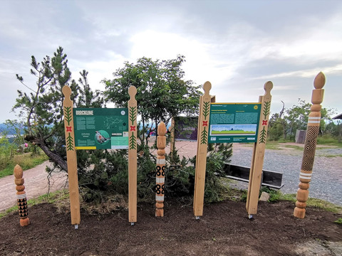 BLOCKLINE Standort Kahleberg mit Infotafeln und Meilensteine