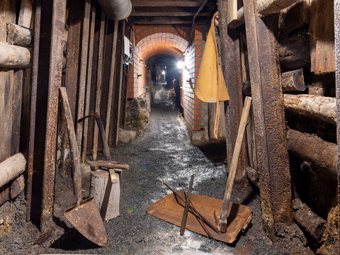 Im Besucherbergwerk auf Schloss Burgk.