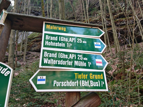 Wegweiser auf den Brand