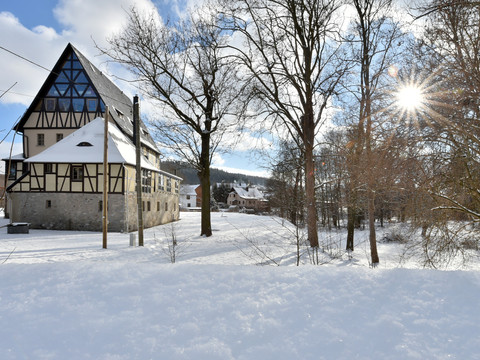 Herrenhaus Kürbitz im Winter