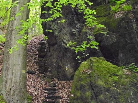 Aufstieg von der Somsdorfer Klamm zur Teufelskanzel