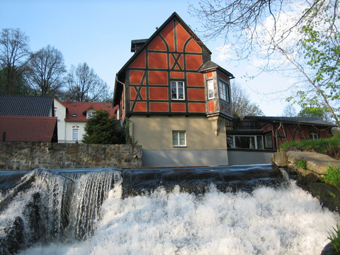 Spreewehr an alter Mühle in Großpostwitz