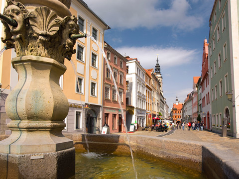 Heroldbrunnen (Georgsbrunnen) auf dem Obermarkt, Görlitz