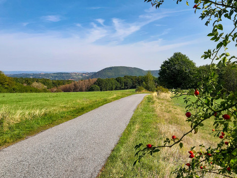 Vom Deubener Weg bietet sich ein prächtiger Blick auf den Windberg.
