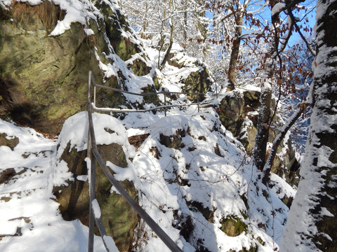Felsentreppe im Winter