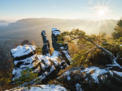 Schrammsteine im Winter